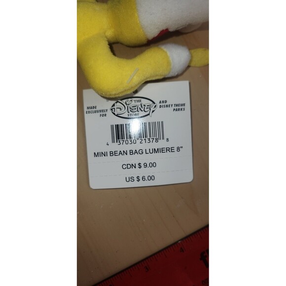 NWT Disney Store Beauty And The Beast Lumiere Mini Bean Bag Plush 8" 1990's - Picture 3 of 3